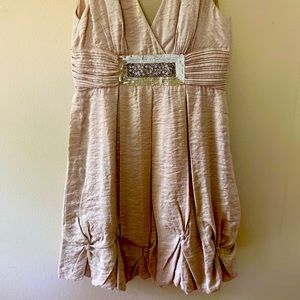 BCBG gold cocktail dress